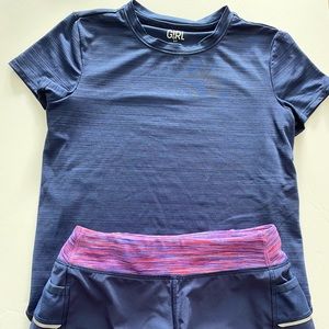 Athleta Girl shorts and shirt, size 7.